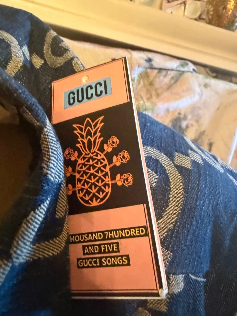 Gucci Jumbo GG Jacquard denim vest from the Pineapple collection